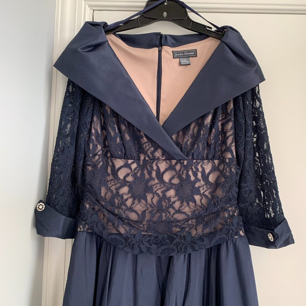 Jessica Howard Navy Gown Sz 16